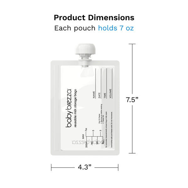 Reusable Breastmilk Storage Bags, 10 Pack, Includes Filling Funnel - product thumbnail